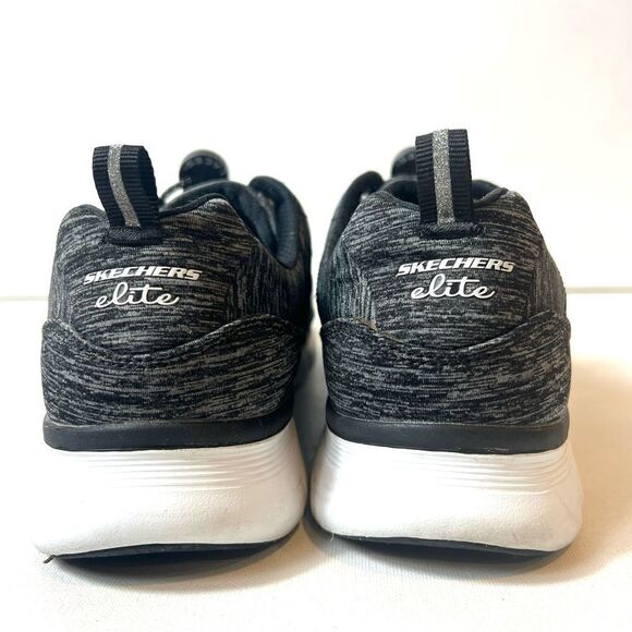 Skechers Womens 9.5 Flex Elite Gray/Black Casual Running Shoes Sneakers Low Top - Picture 6 of 11